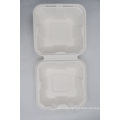 Biodegradable Meat Food Packaging Clamshell Sugarcane Pulp Bagasse 1 Compartment Tray for Food